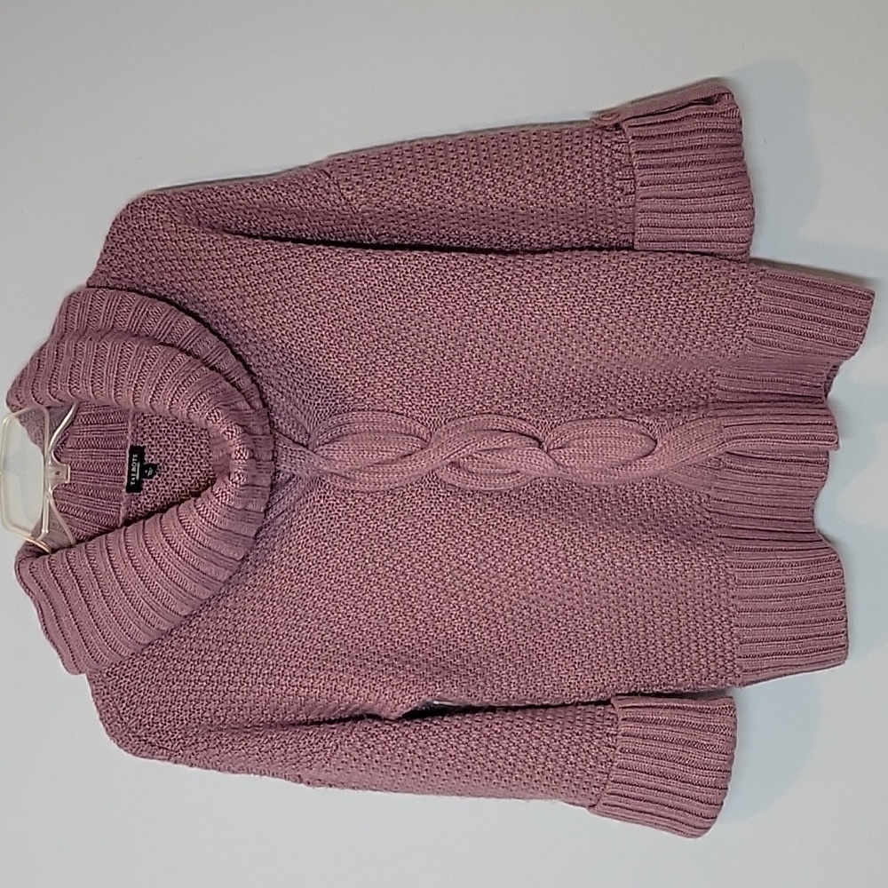 Talbots oversized cowl neck wool blend pink sweater